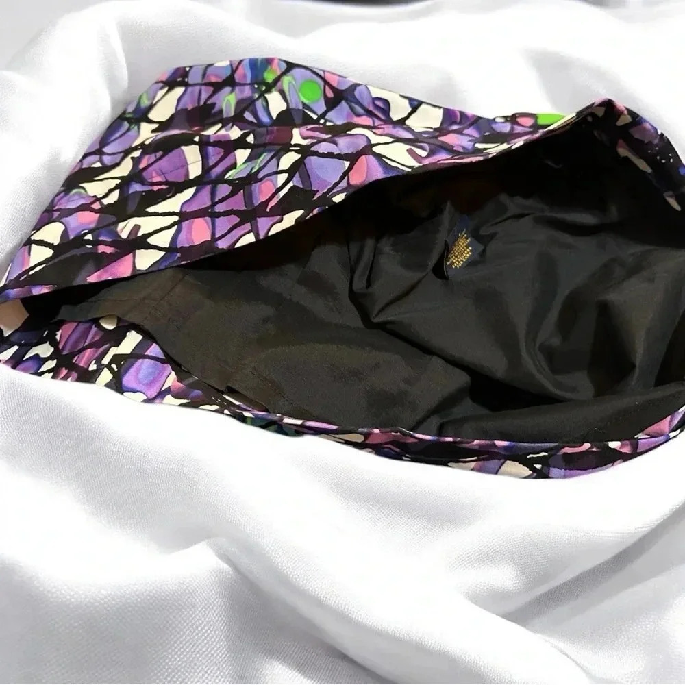 049 Just Taylor |NWOT Green Abstract Print Ruffle Neck Sheath Cocktail Dress (6) - Picture 8 of 11
